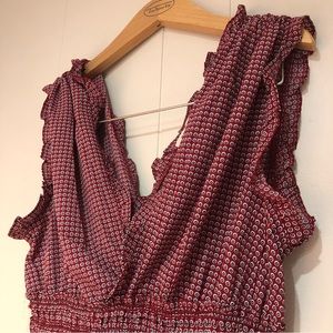 NWT Max Studio London red dots jumpsuit romper wide leg large